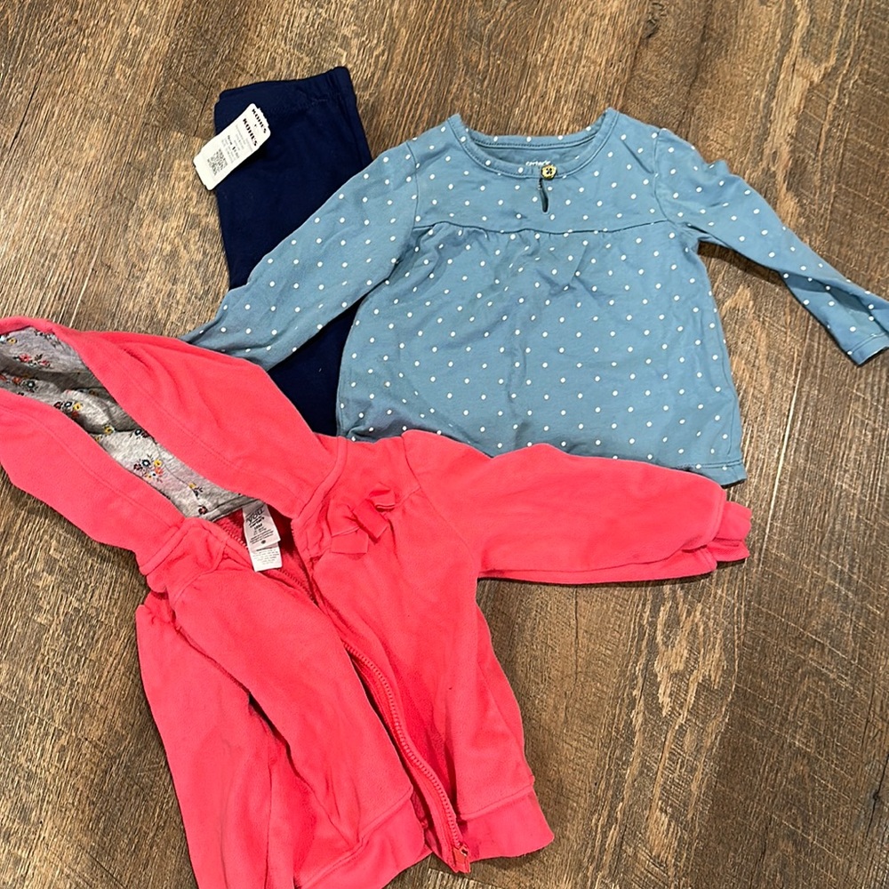 Carters girl 18 month clothing set